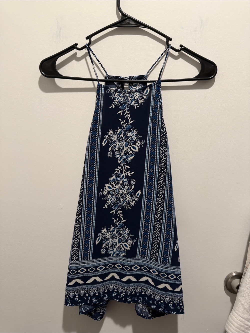 Women’s Navy Blue Floral Halter Top